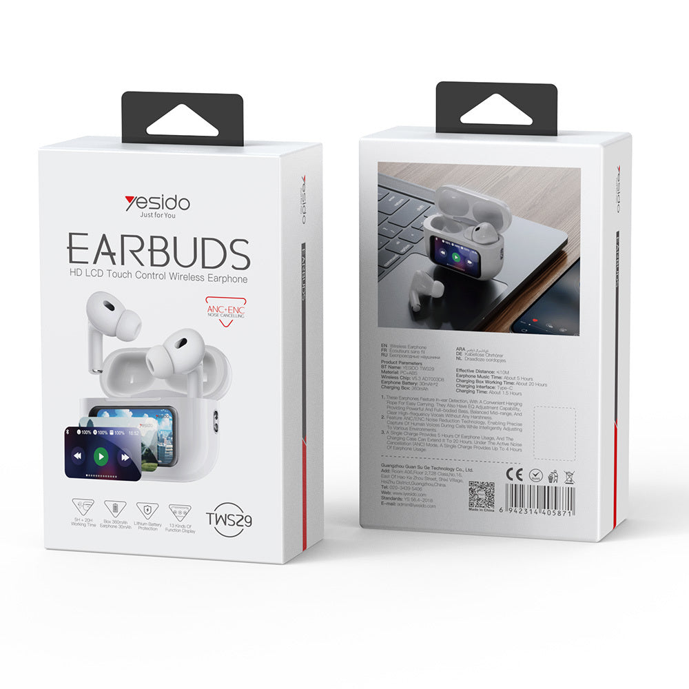 Manos libres Bluetooth Yesido TWS29, TWS, Blanco