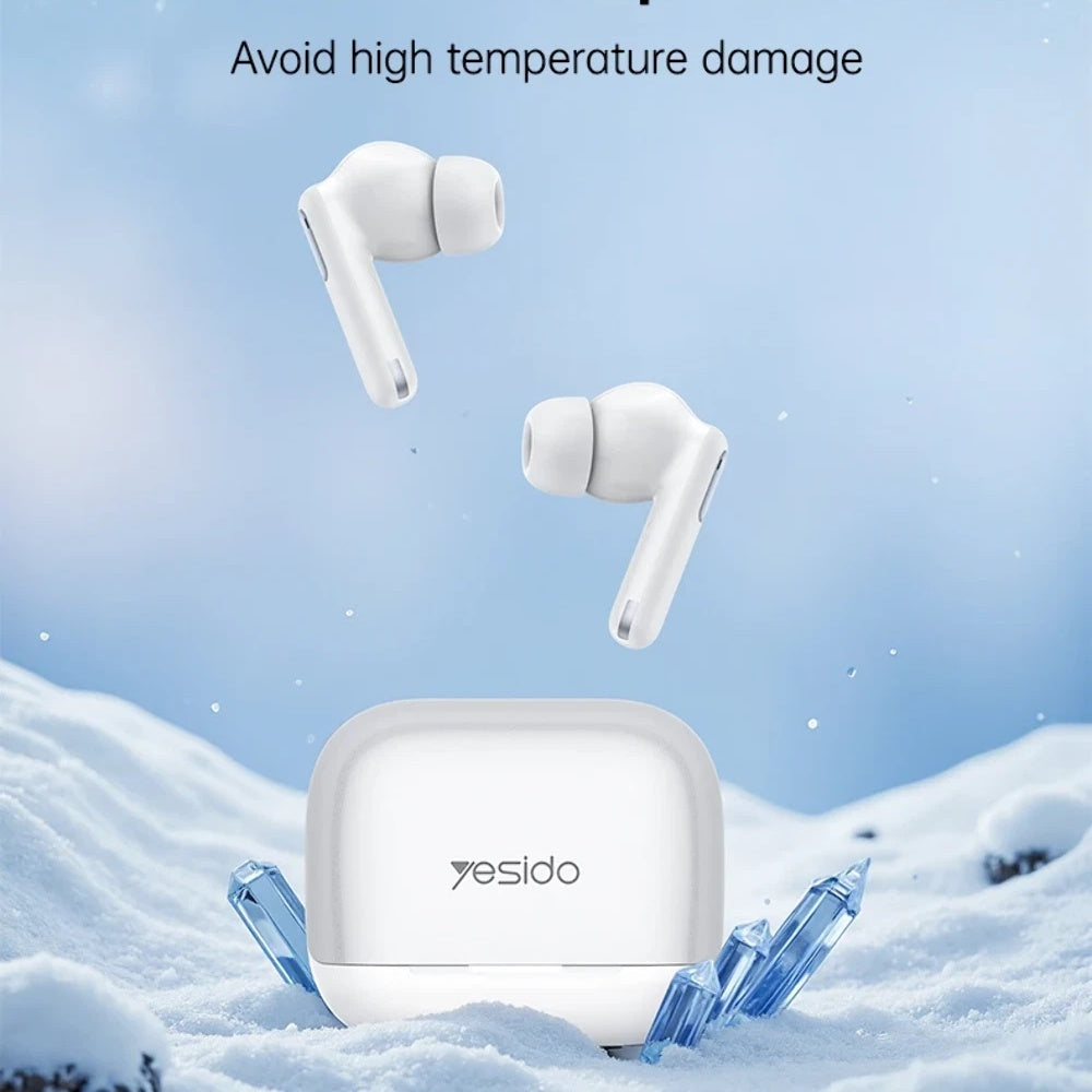 Manos libres Bluetooth Yesido TWS34, TWS, ANC, Blanco