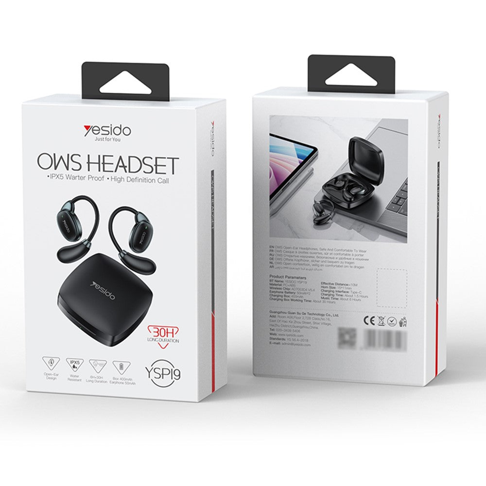 Manos libres Bluetooth Yesido YSP19 BL, TWS, Negro