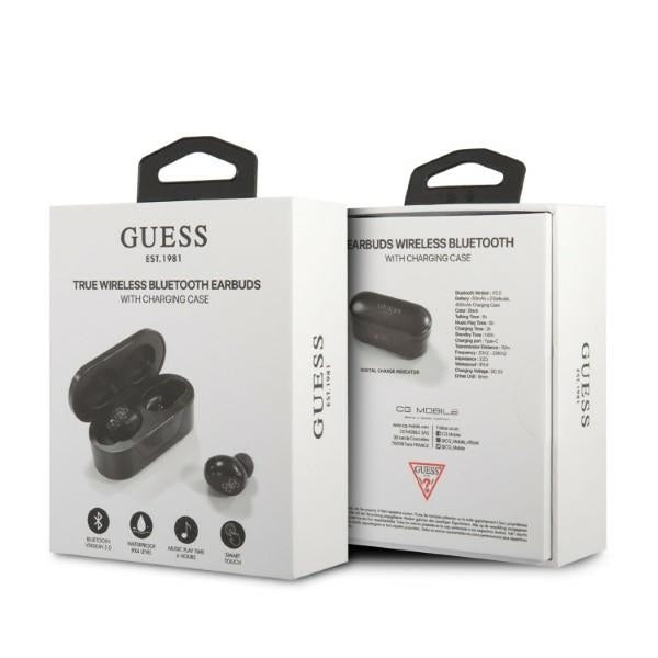 Manos libres Bluetooth Guess Classic Logo, TWS, Negro