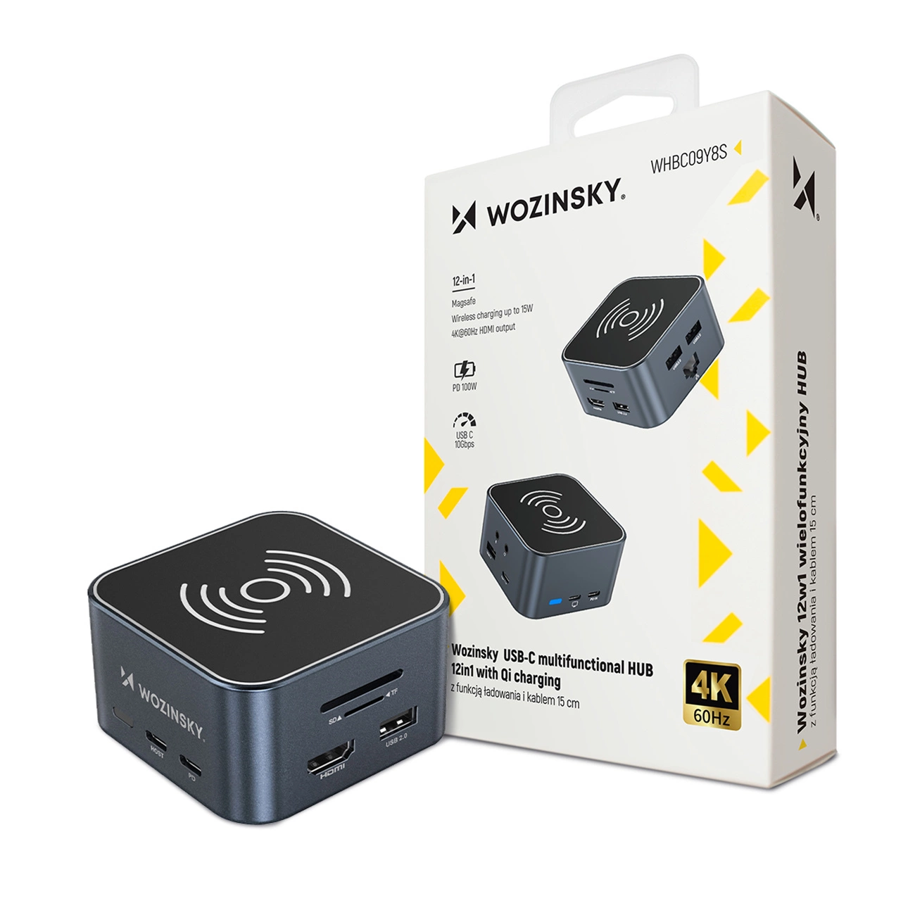 Hub Multifuncional WZK WHBC09Y8S, 12en1, Gris