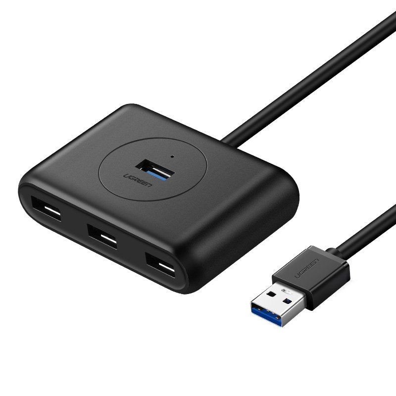 Hub USB UGREEN CR113, 4 x USB-A 3.0, 0.5m, Negro