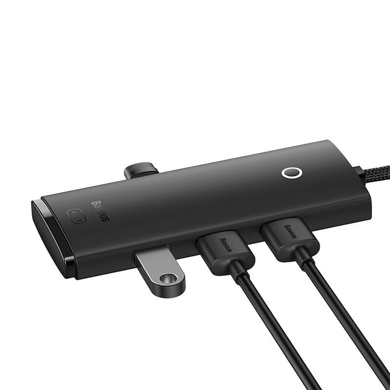 Baseus Lite Hub USB, 4 x USB-A 3.0 - 1 x USB-C, 0.25m, Negro WKQXX030001