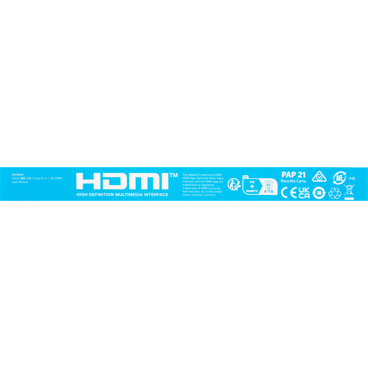 Hub USB-C Anker 332, 2 x USB-A - 2 x USB-C - 1 x HDMI, Negro A8356G11