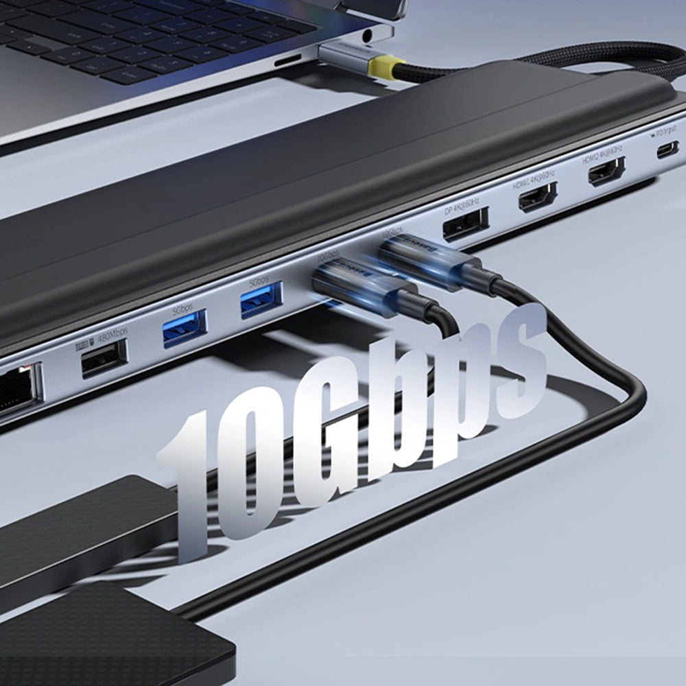 Hub USB-C Baseus EliteJoy EH3, 12 en 1, Gris B00051300111-00
