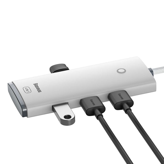 Hub USB-C Baseus Lite, 4 x USB-A 3.2, 2m, Blanco