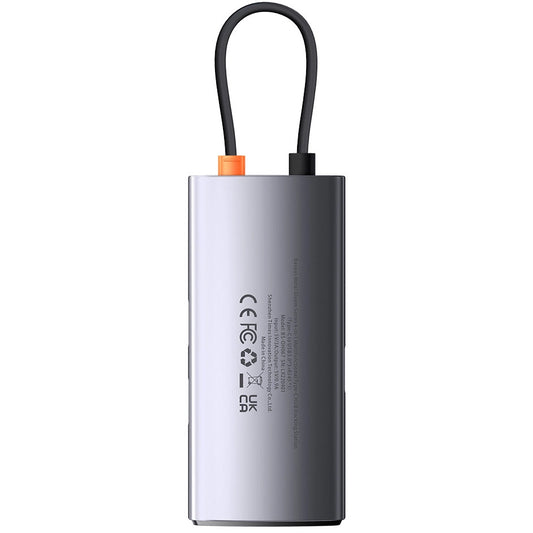 Hub USB-C Baseus Metal Gleam, 3 x USB-A - 1 x RJ45, Gris WKWG070113