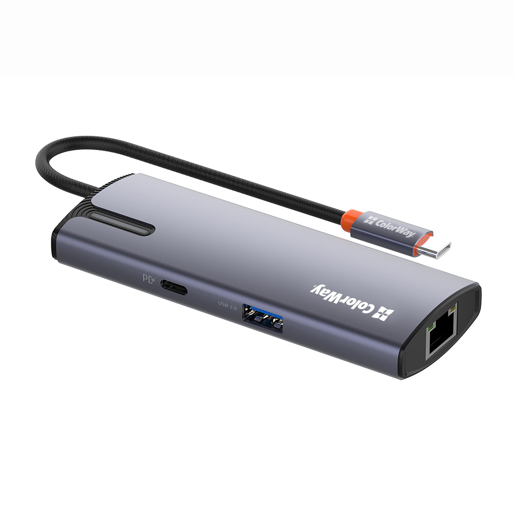 Hub USB-C ColorWay CW-HUB03, 6en1, Plateado