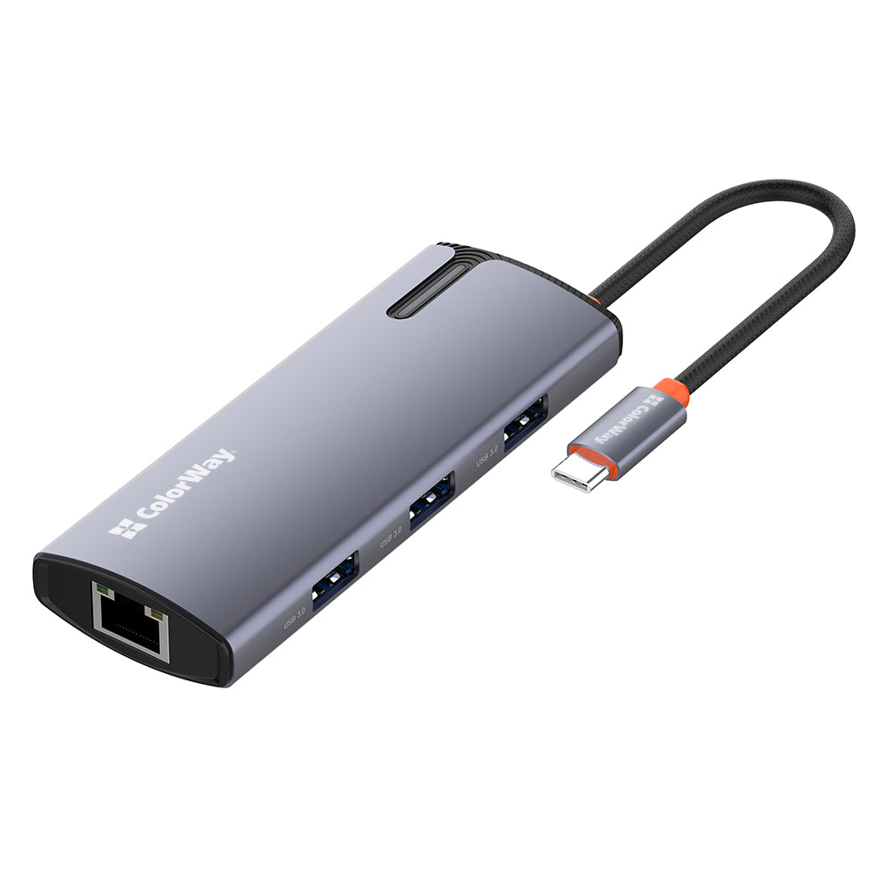 Hub USB-C ColorWay CW-HUB03, 6en1, Plateado