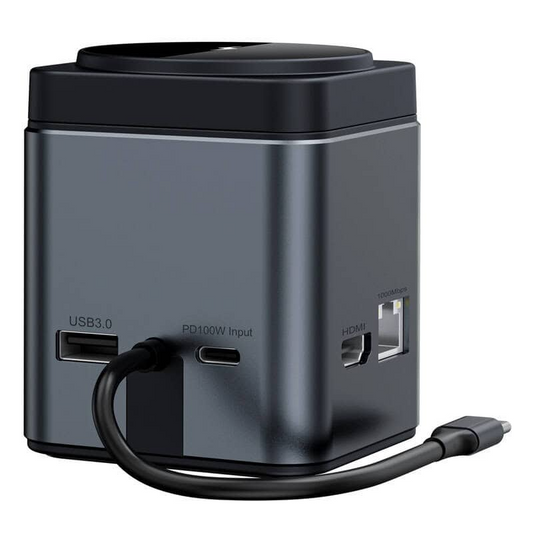 Hub USB-C con Carga Inalámbrica QI BlitzWolf BW-TH17, 9en1, Negro