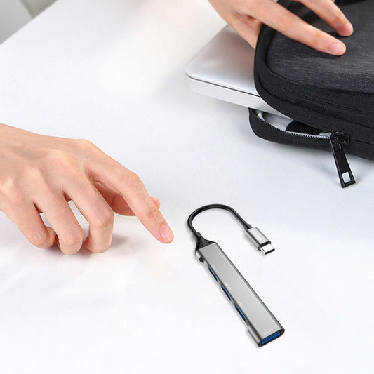 Concentrador USB-C Dudao A16T, 3 x USB-A - 1 x USB-A 3.0, Negro