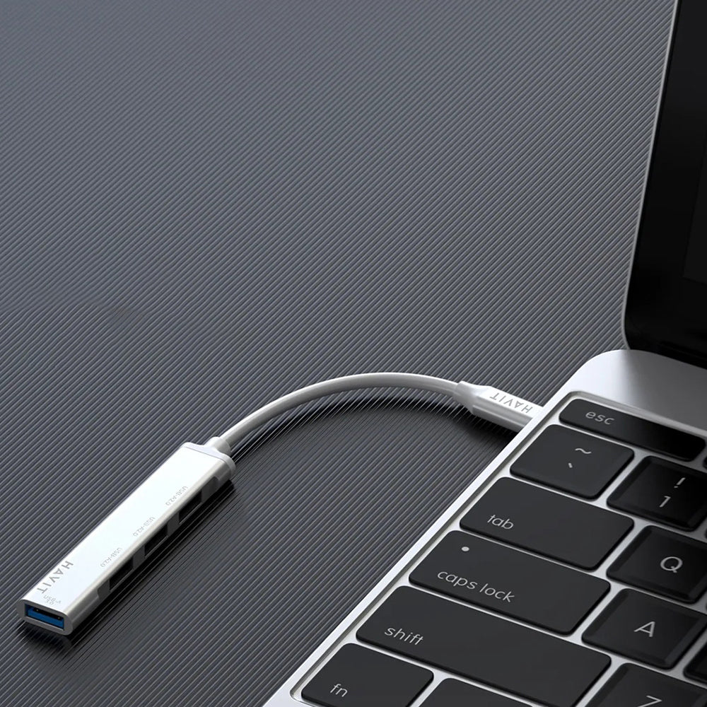Hub USB-C HAVIT HB41, 4 en 1, Plateado