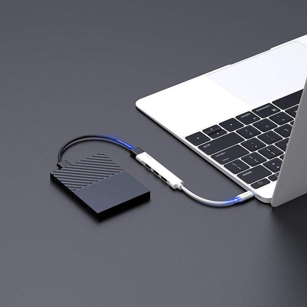 Hub USB-C HAVIT HB41, 4 en 1, Plateado
