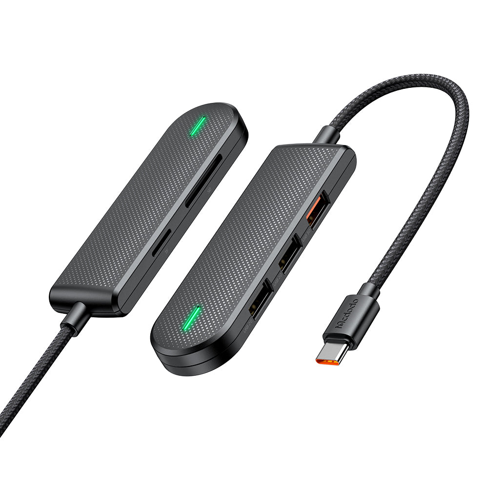 Hub USB-C McDodo HU-1430 Star, 5en1, Negro