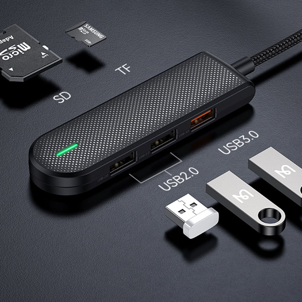 Hub USB-C McDodo HU-1430 Star, 5en1, Negro