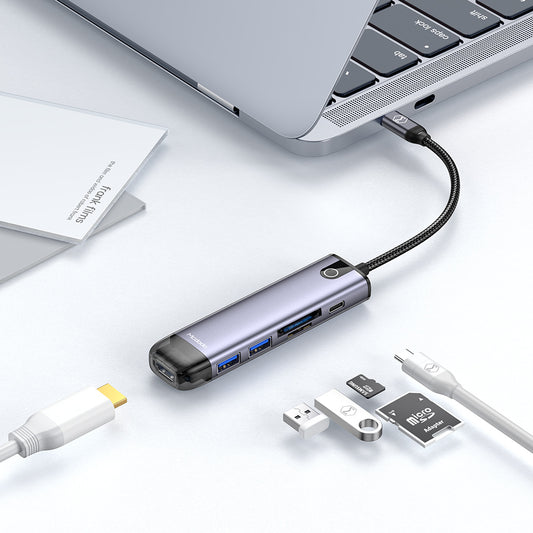 Hub USB-C McDodo HU-7740, 6 en 1, Gris