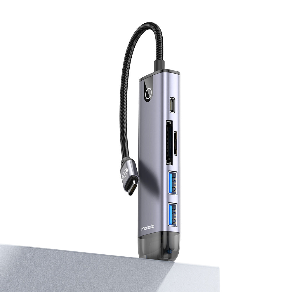 Hub USB-C McDodo HU-7740, 6 en 1, Gris