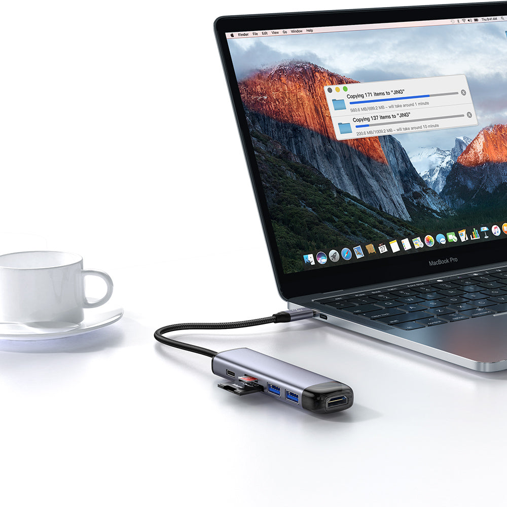 Hub USB-C McDodo HU-7740, 6 en 1, Gris