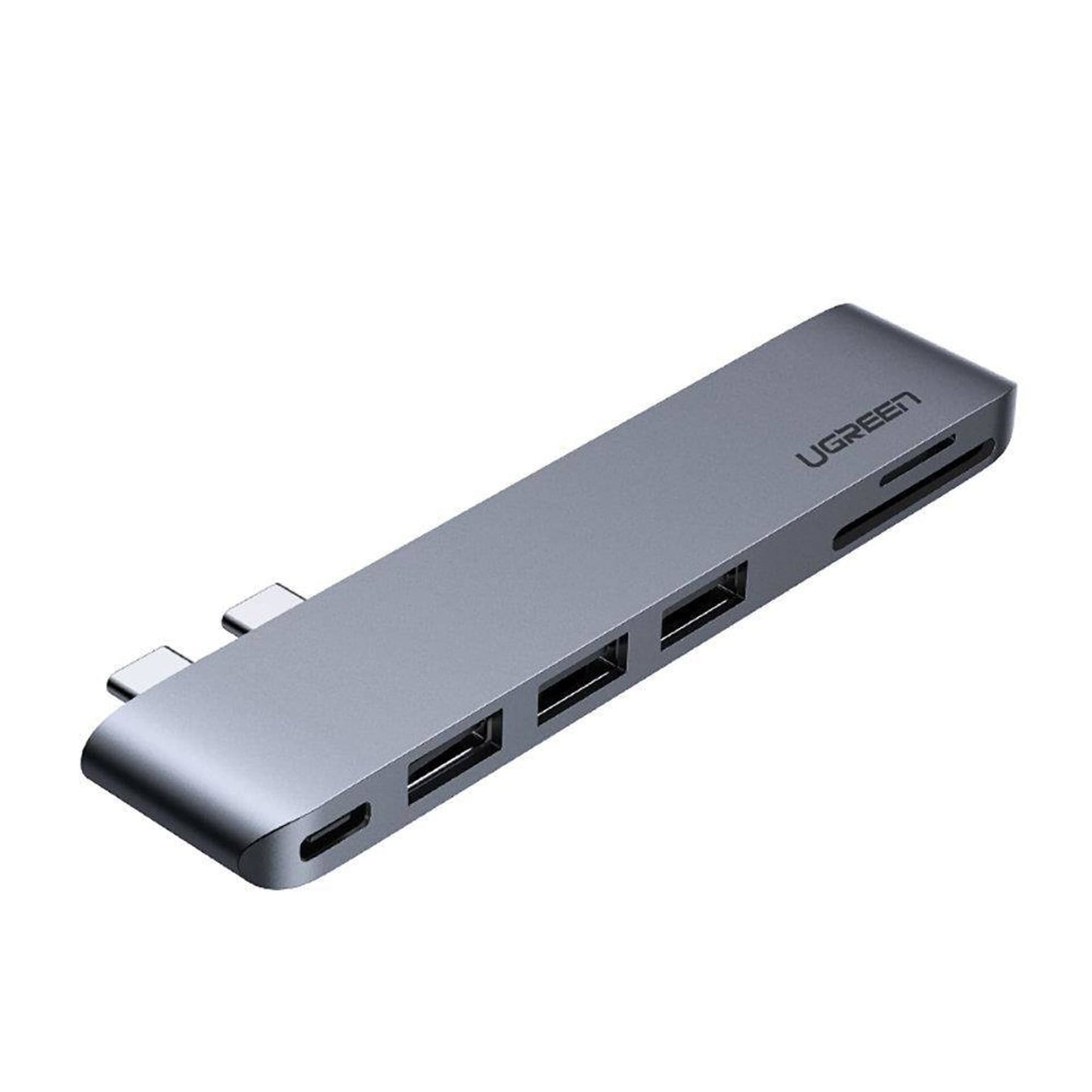 Hub USB-C UGREEN CM251 para Apple MacBook Pro / Air, 3 x USB-A 3.0 - 1 x USB-C - 1 x SD - 1 x microSD, Gris