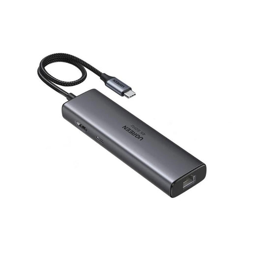 Hub USB-C UGREEN CM512 (45000), 2 x USB-A 3.2 - 2 x USB-C - 1 X HDMI - 1 x RJ45, Gris