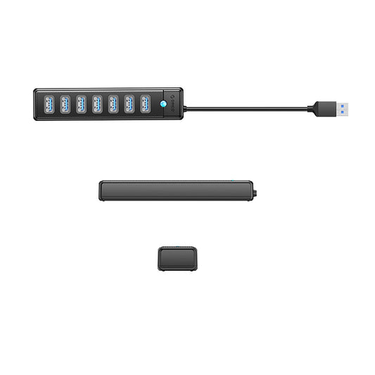 Hub USB Orico PW7U-U3, 7 x USB-A 3.0 - 1 x USB-C, Negro