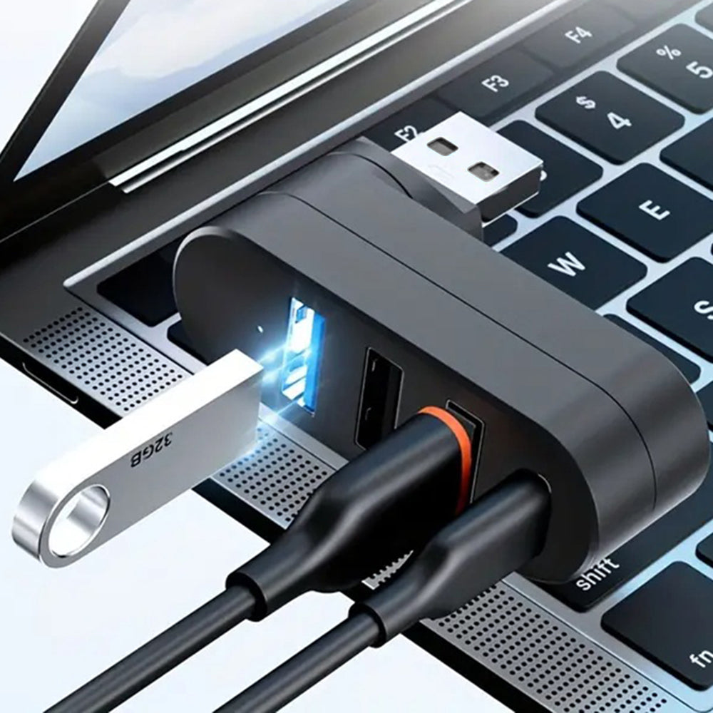 Hub USB Techsuit H17 SplitterNode, 4 en 1, Negro
