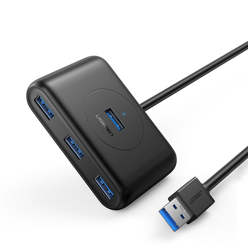 Hub USB UGREEN CR113, 4 x USB-A 3.0, 1m, Negro