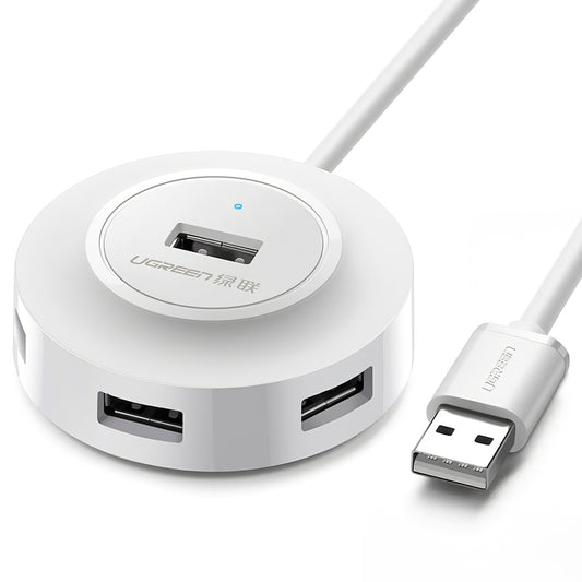 Hub USB UGREEN CR106, 4 x USB-A, 1m, Blanco