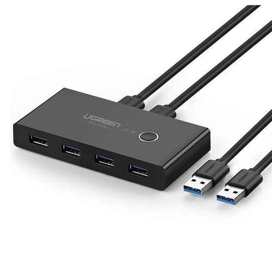 USB Hub UGREEN US216 Two Sharing Switch Box, 4 x USB-A 3.0, Negro