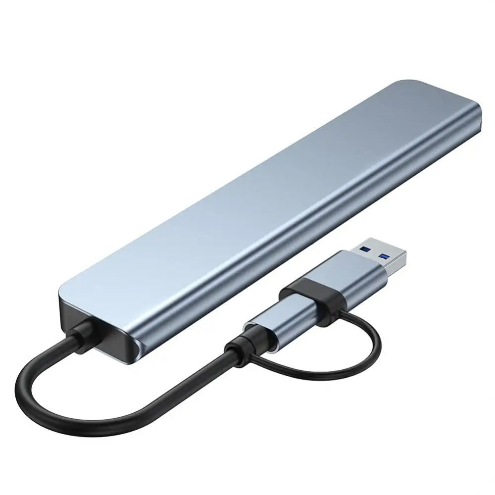 Hub USB / USB-C Techsuit H6 DataBridge, 7 en 1, Gris