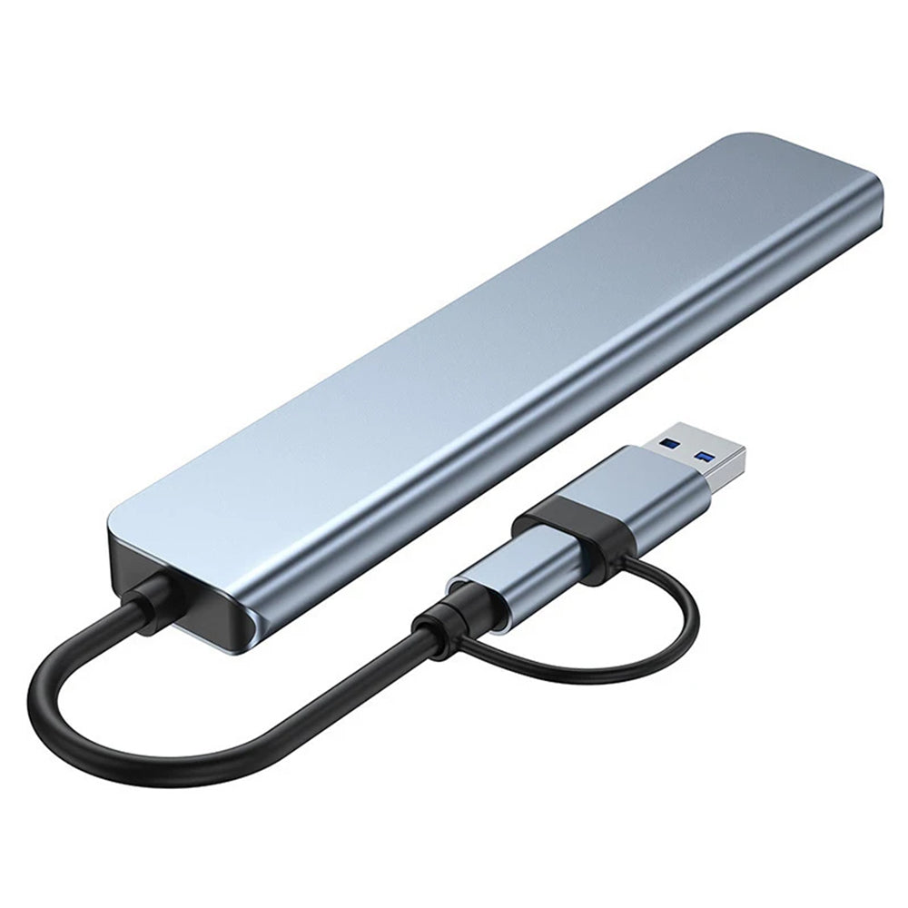 Hub USB / USB-C Techsuit H9 DataBridge, 8 en 1, Gris