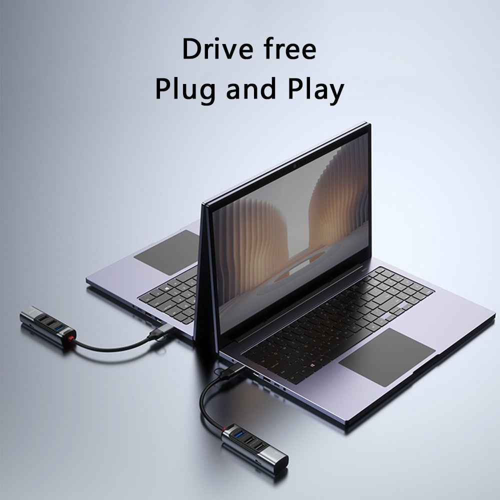 Hub USB / USB-C Yesido HB19, 4 en 1, Gris