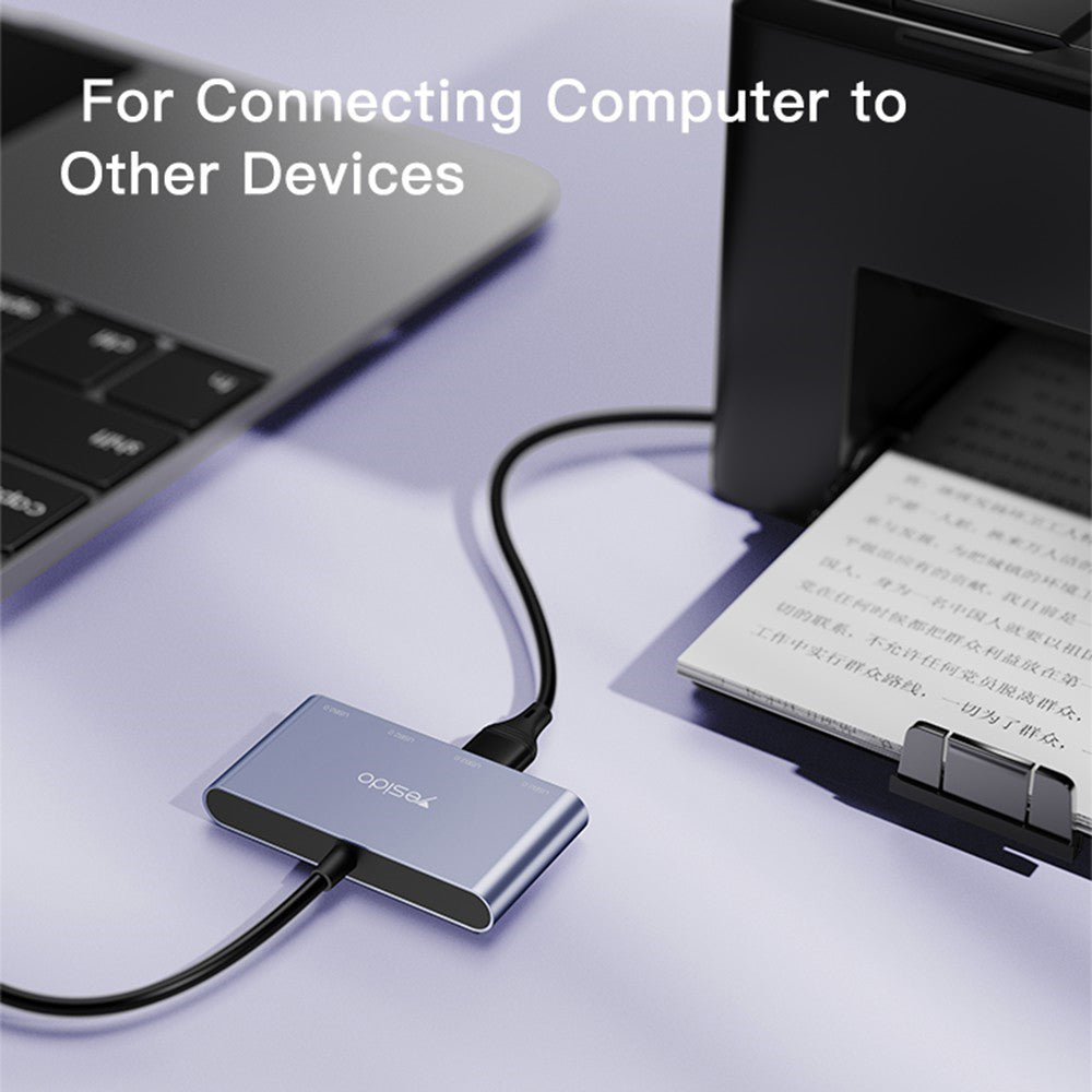 Hub USB Yesido HB12, 4 en 1, Gris