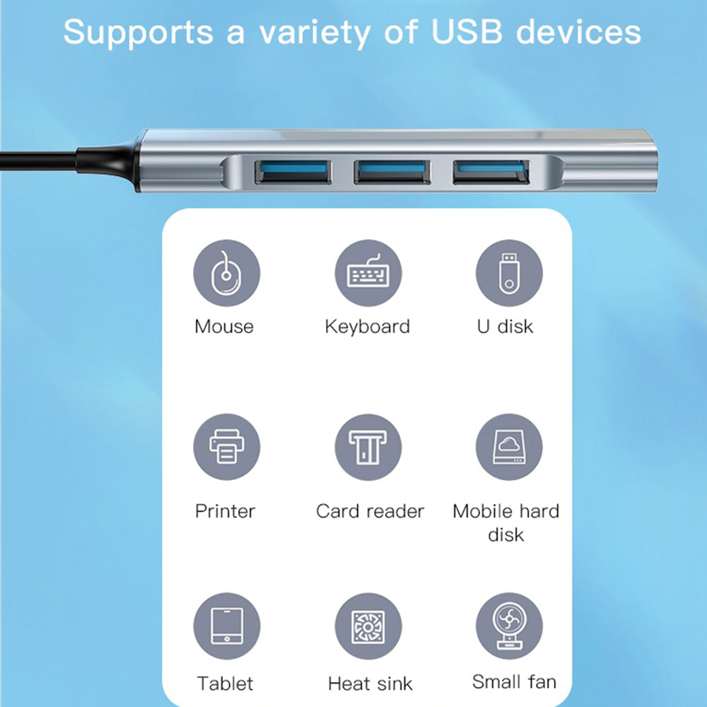 Yesido HB18 USB Hub, 4in1, Gray