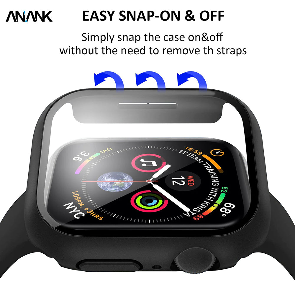 Funda Anank Screen Guard para Apple Watch Series 7 45mm, Negra