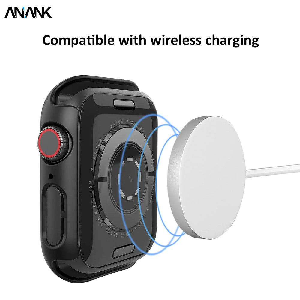 Funda Anank Screen Guard para Apple Watch Series 7 45mm, Negra