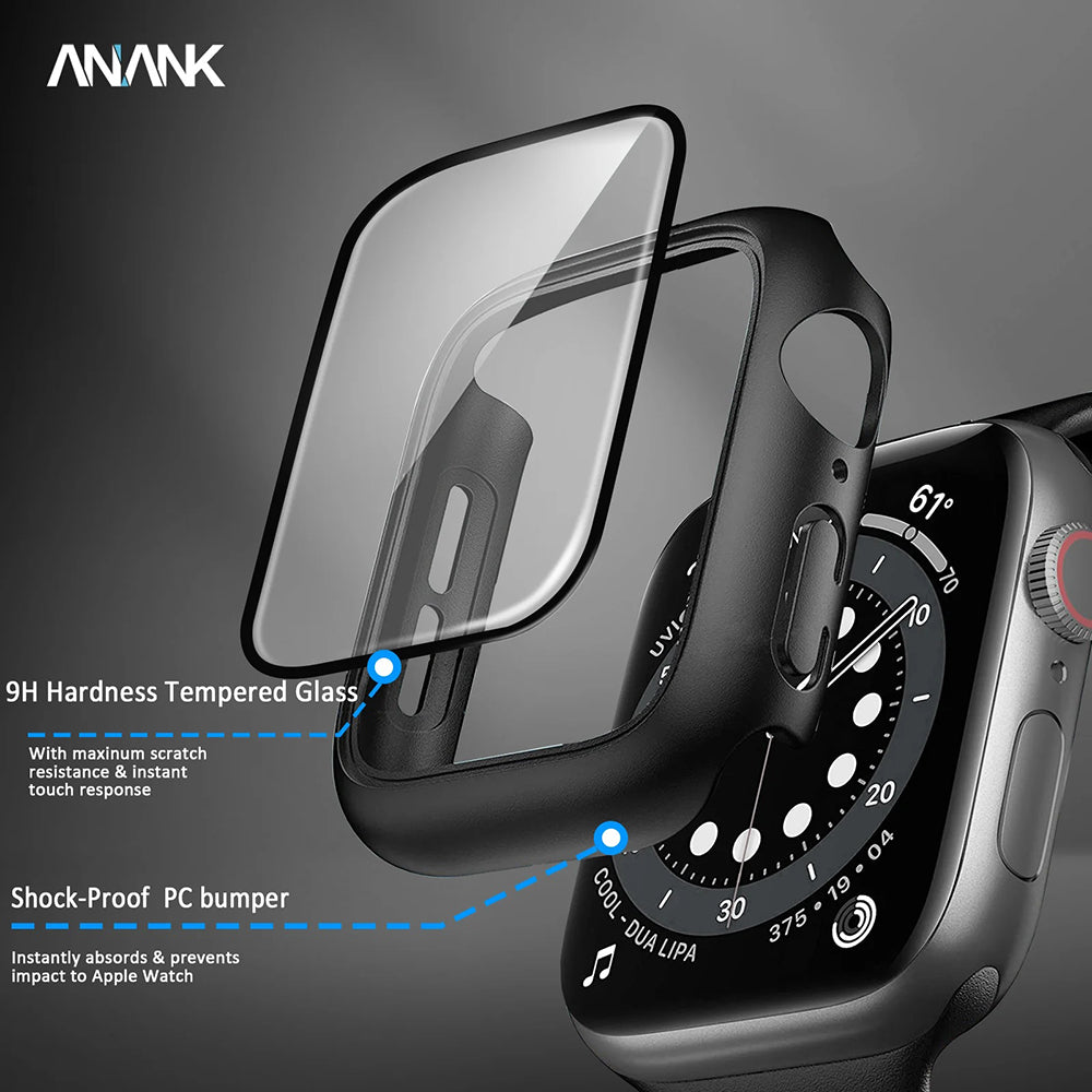 Funda Anank Screen Guard para Apple Watch Series 7 45mm, Negra
