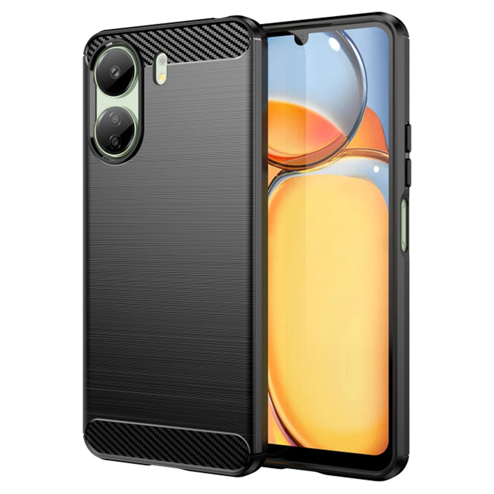 Funda con Protección para Cámara para Xiaomi Poco C65 / Redmi 13C, Techsuit, Carbono, Negra