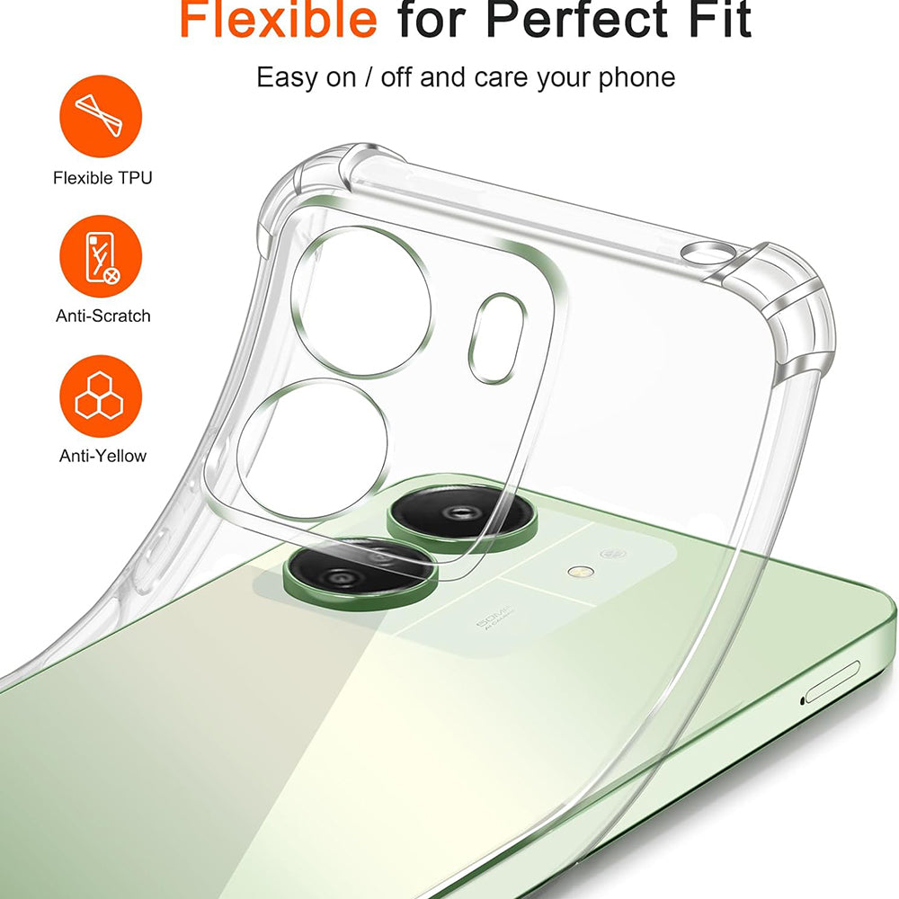 Funda con Protección para Cámara para Xiaomi Poco C65 / Redmi 13C, Techsuit, Transparente a Prueba de Golpes