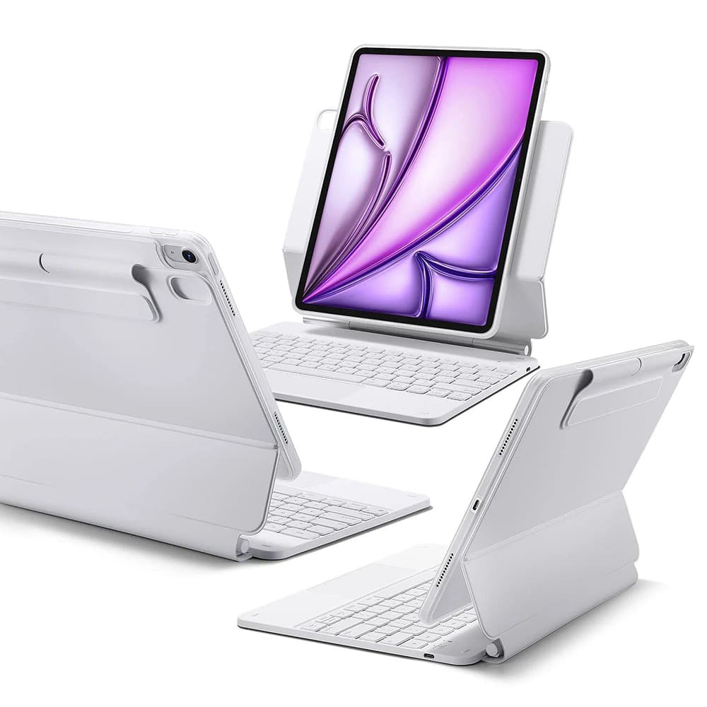 Funda con Teclado para Apple iPad (2025) / (2022), ESR, Rebound, Blanca
