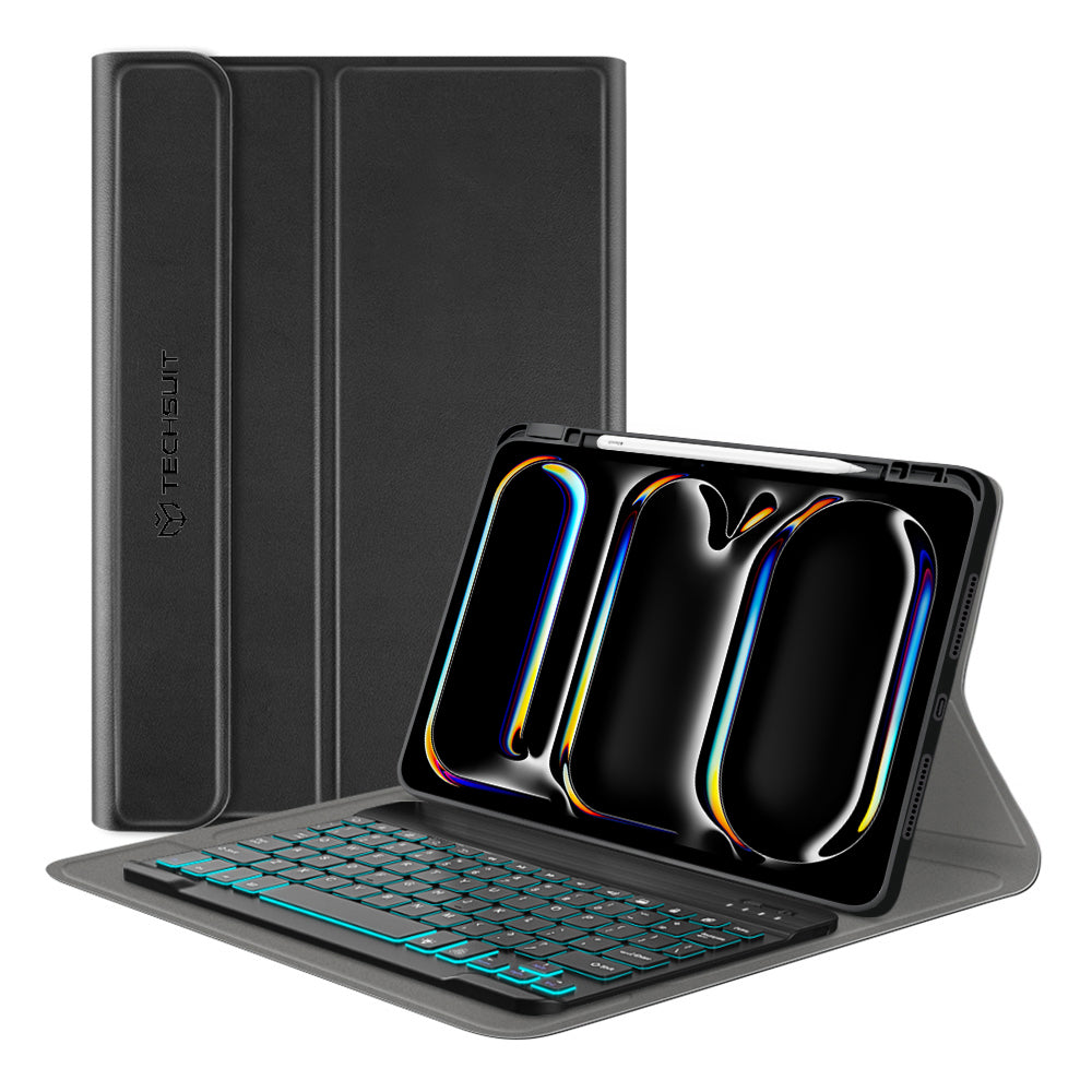 Funda con Teclado para Apple iPad Pro 11 (2024), Techsuit, CozyTab, Negra