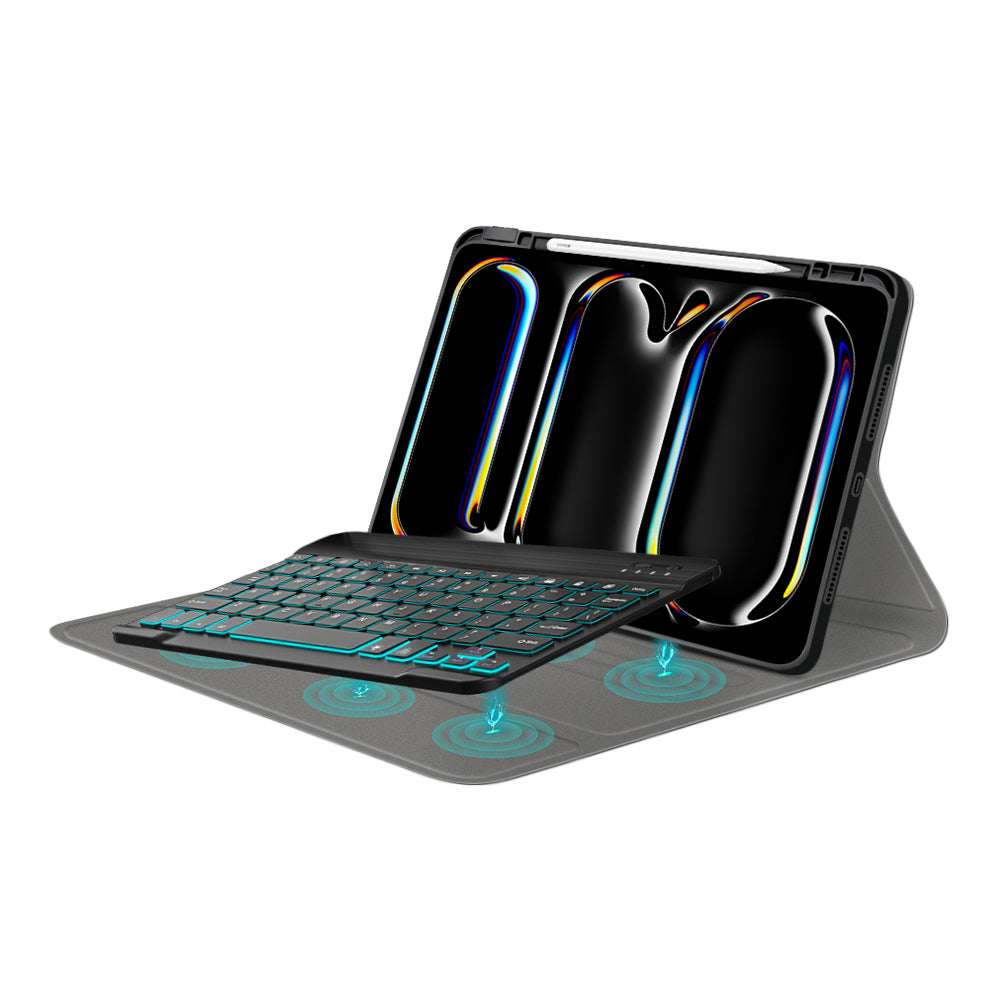 Funda con Teclado para Apple iPad Pro 11 (2024), Techsuit, CozyTab, Negra