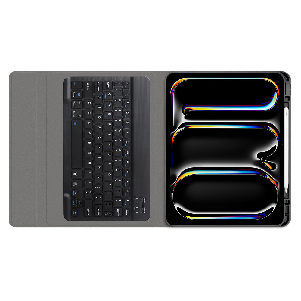 Funda con Teclado para Apple iPad Pro 11 (2024), Techsuit, CozyTab, Negra