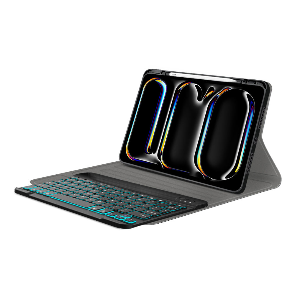 Funda con Teclado para Apple iPad Pro 11 (2024), Techsuit, CozyTab, Negra