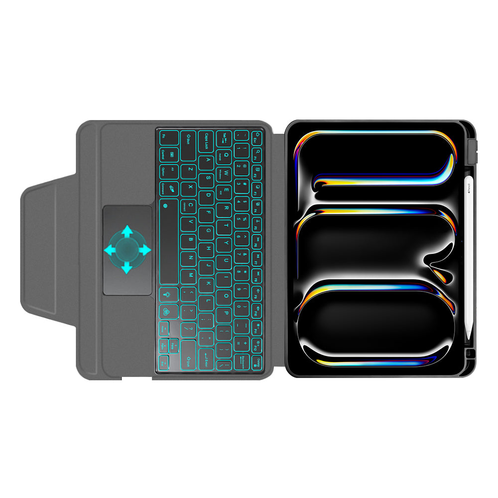 Funda con Teclado para Apple iPad Pro 11 (2024), Techsuit, KeyTab Pro, Negra