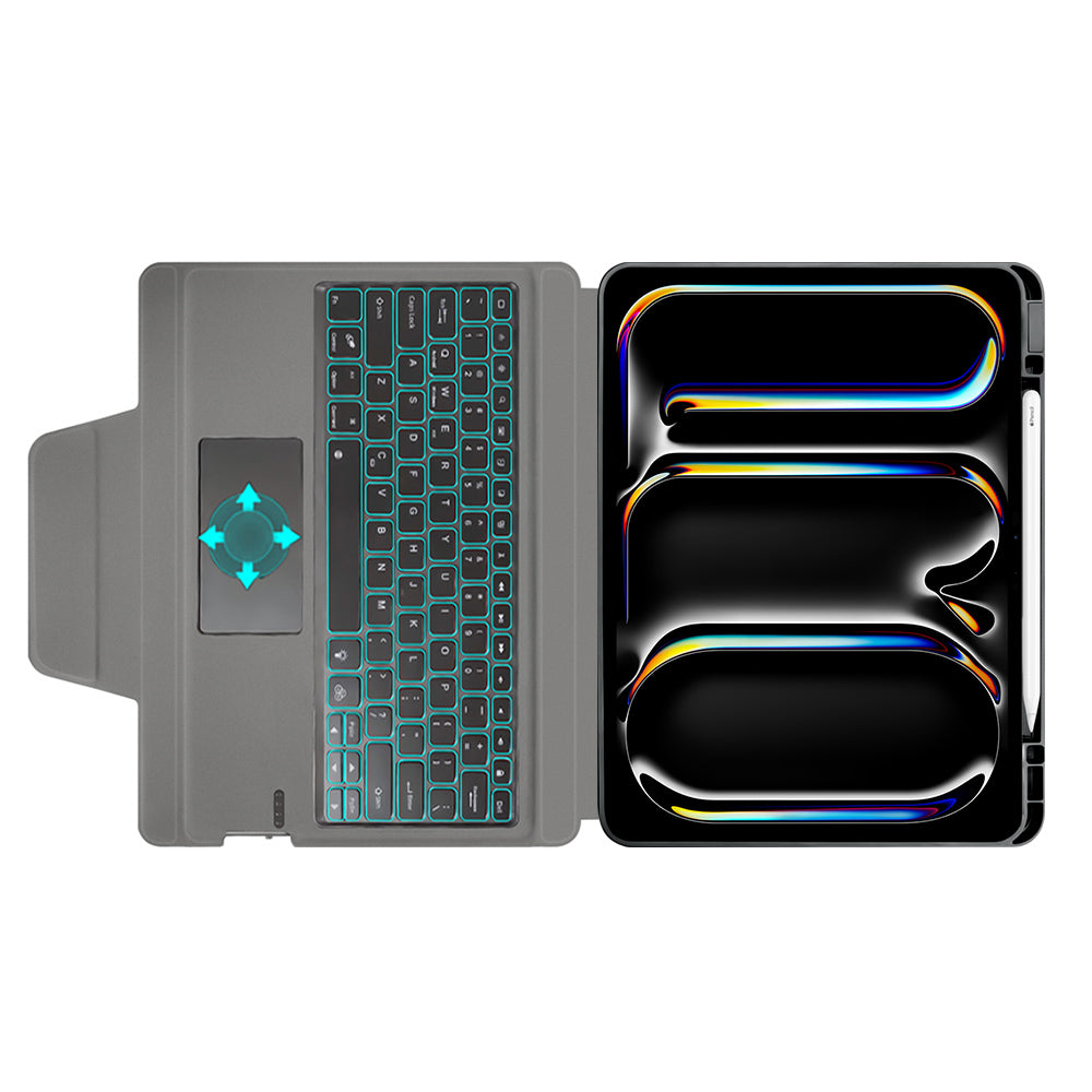 Funda con Teclado para Apple iPad Pro 13 (2024), Techsuit, KeyTab Pro, Negra