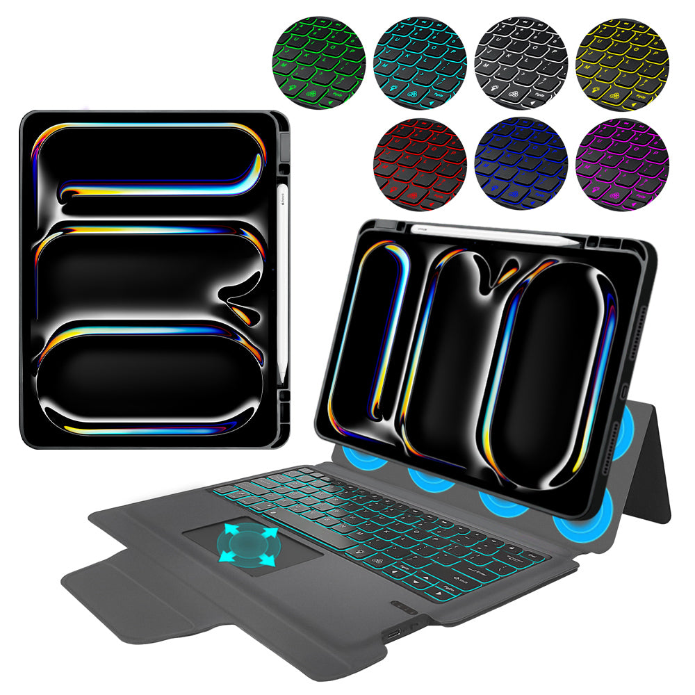 Funda con Teclado para Apple iPad Pro 13 (2024), Techsuit, KeyTab Pro, Negra