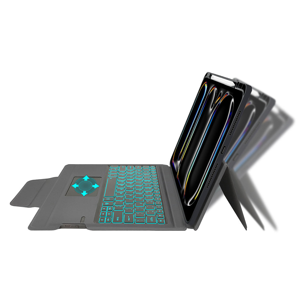 Funda con Teclado para Apple iPad Pro 13 (2024), Techsuit, KeyTab Pro, Negra