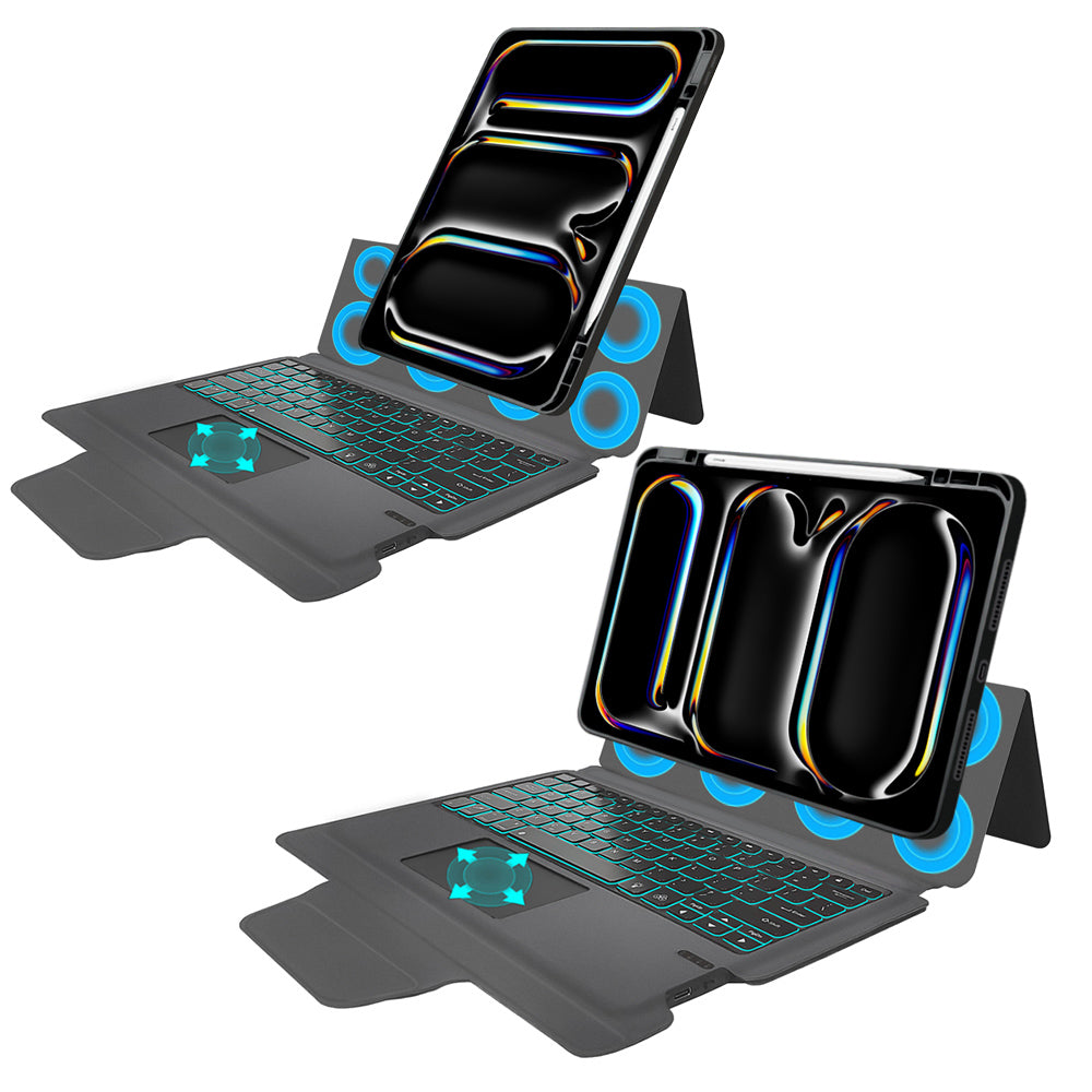 Funda con Teclado para Apple iPad Pro 13 (2024), Techsuit, KeyTab Pro, Negra