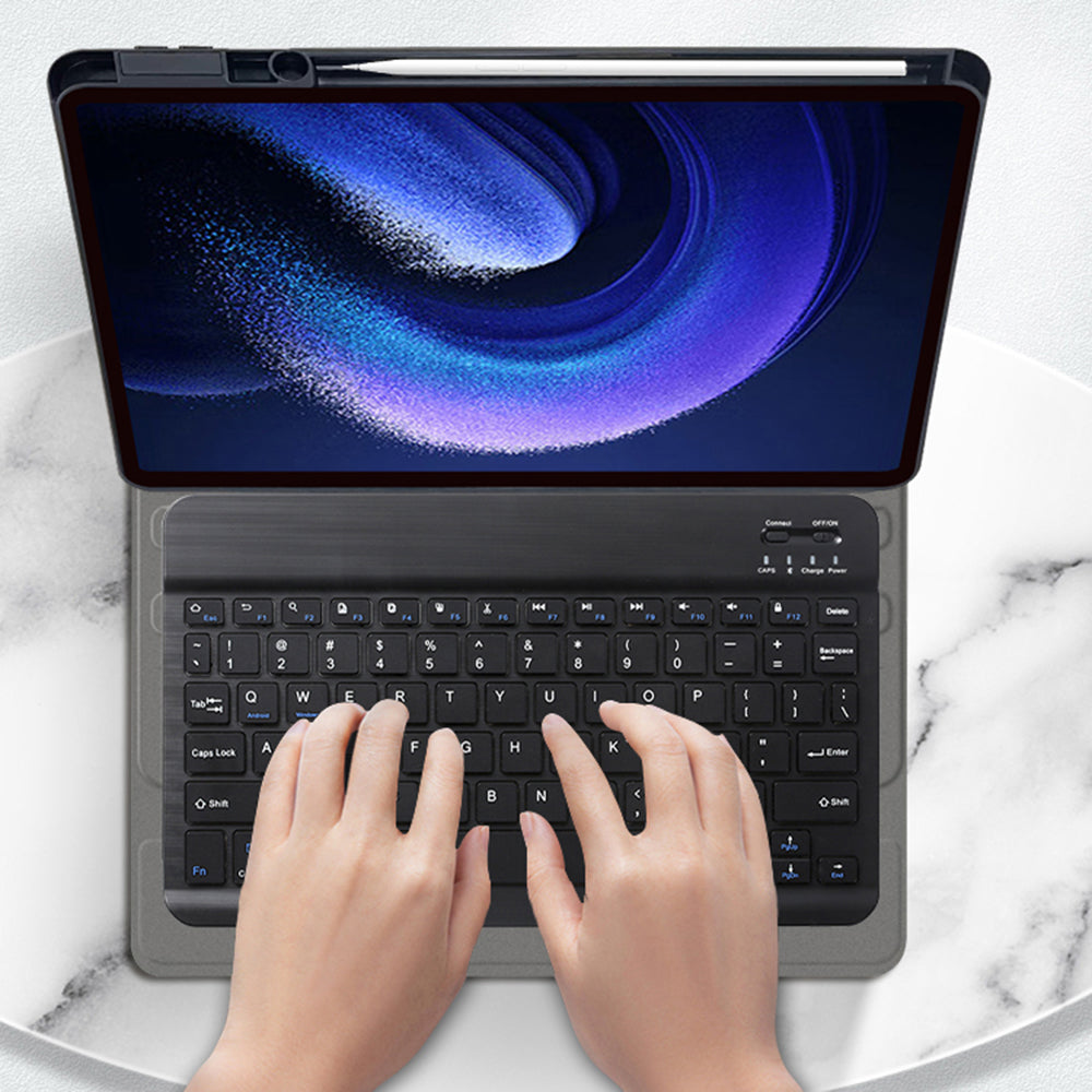 Funda con Teclado para Samsung Galaxy Tab A9+, Techsuit, CozyTab, Negra